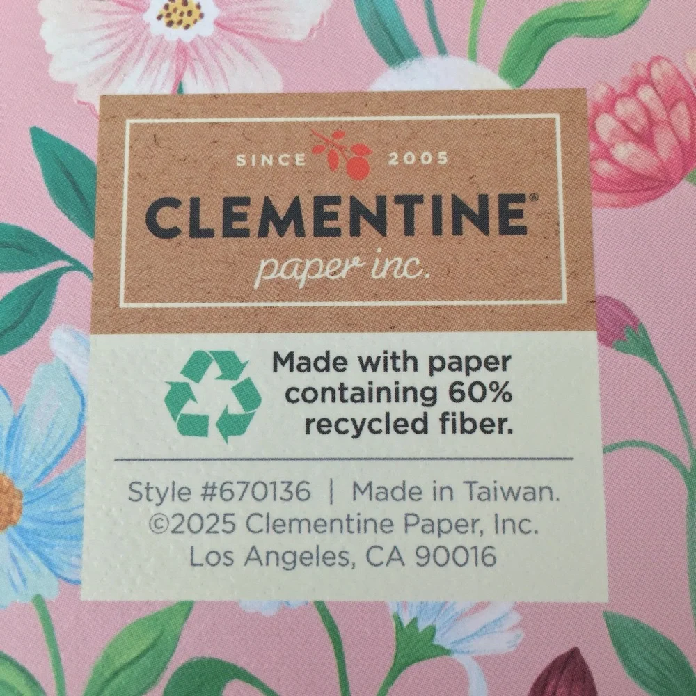 Clementine Spiral Notebook ~ Swan and Flowers